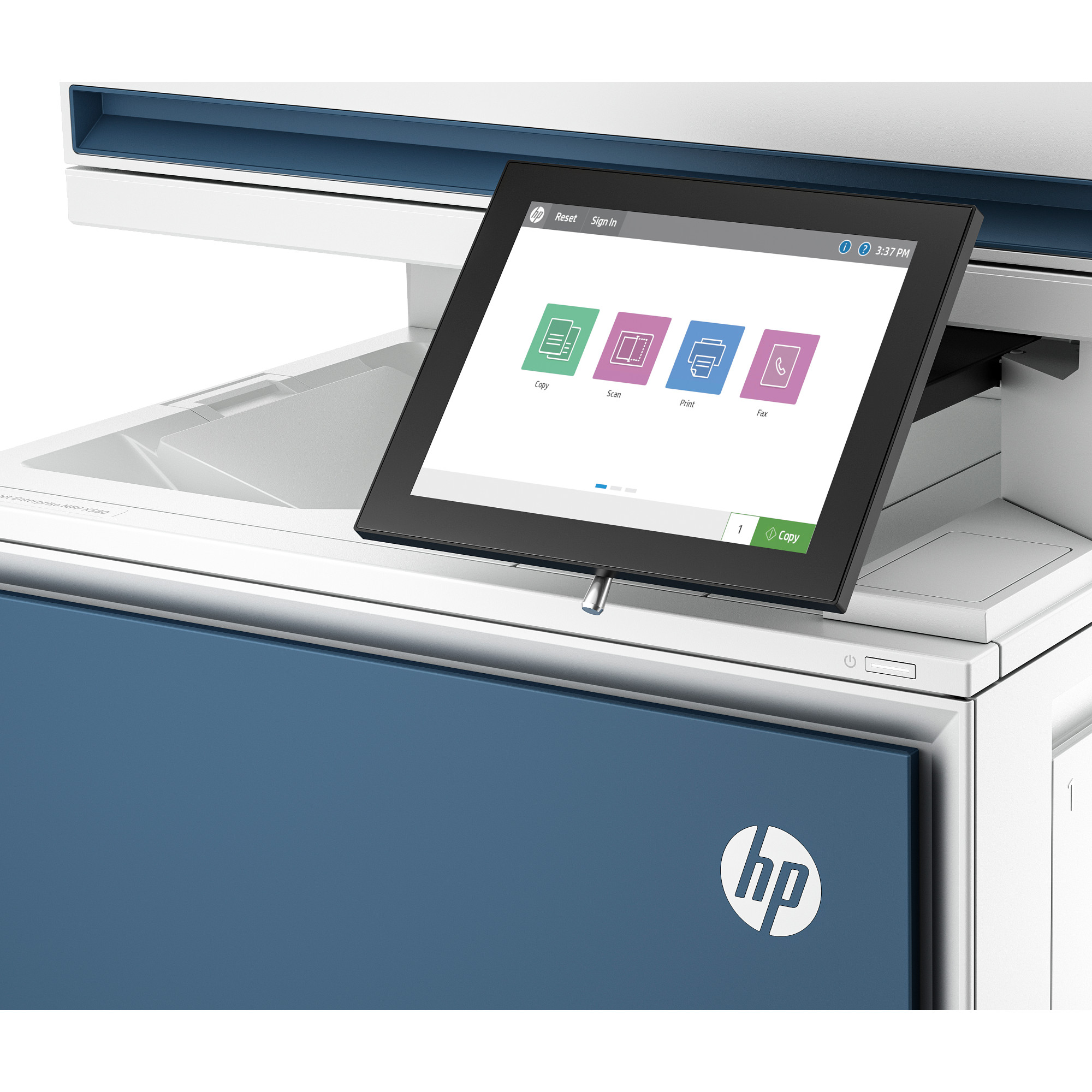 Białe urządzenie wielofunkcyjne kolorowe HP Color LaserJet Enterprise MFP X58045dn do biura