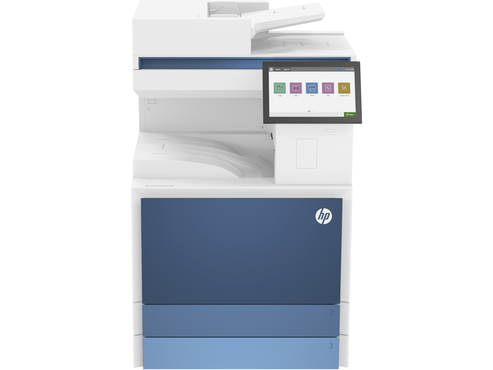 Białe urządzenie wielofunkcyjne kolorowe laserowe HP Color LaserJet Managed MFP E786dn do biura
