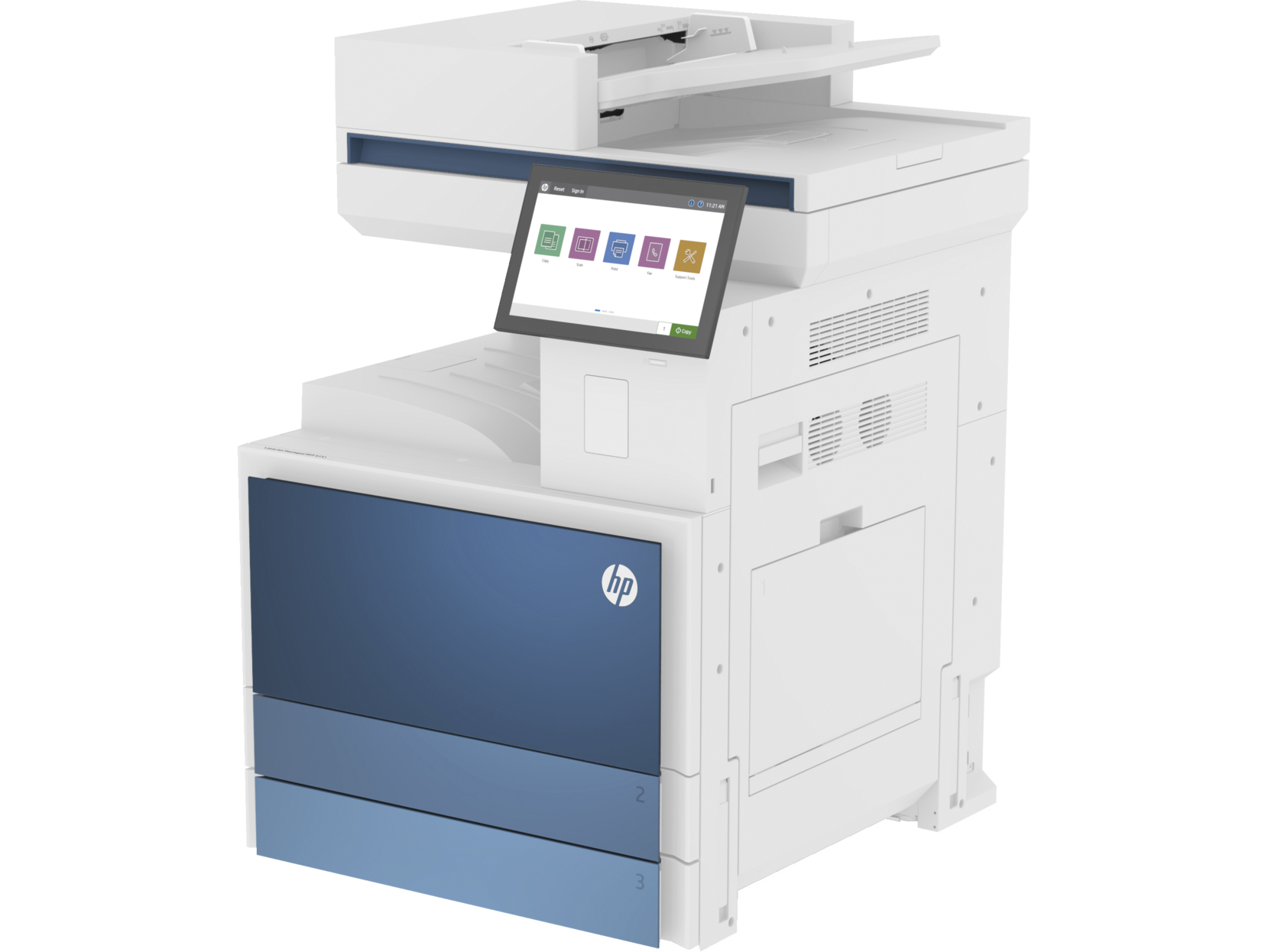 Białe urządzenie wielofunkcyjne laserowe HP LaserJet Managed MFP E731dn do biura